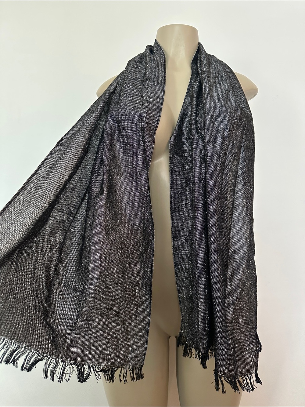 Black Metallic Scarf